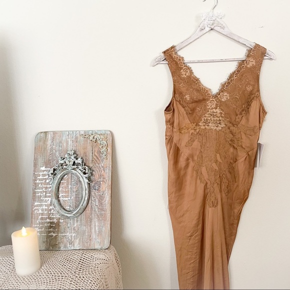 NWT Free People X Brenda Knight Laced Maxi Slip Dress - Picture 2 of 15